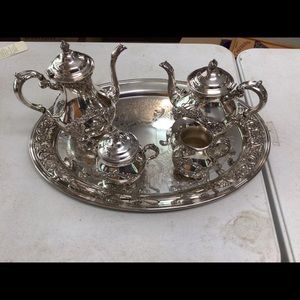 Gorham coffee / tea set, silver electroplated, with platter.